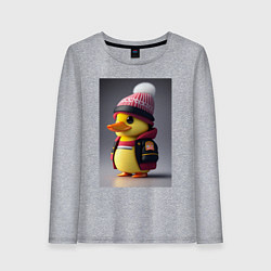 Лонгслив хлопковый женский Утяш, цвет: меланж