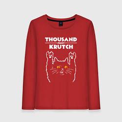 Лонгслив хлопковый женский Thousand Foot Krutch rock cat, цвет: красный
