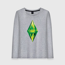 Лонгслив хлопковый женский Знак персонажа Симс, цвет: меланж