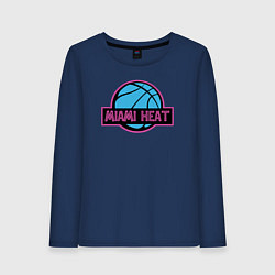 Лонгслив хлопковый женский Miami Heat team, цвет: тёмно-синий