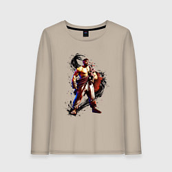 Лонгслив хлопковый женский Street Fighter 6 Ryu, цвет: миндальный