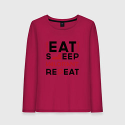 Женский лонгслив Надпись: eat sleep Valorant repeat