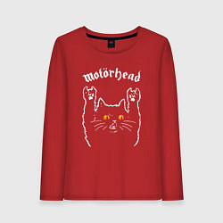 Лонгслив хлопковый женский Motorhead rock cat, цвет: красный