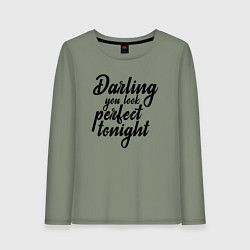 Лонгслив хлопковый женский Ed Sheeran Perfect Lyrics, цвет: авокадо