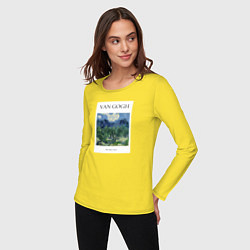 Лонгслив хлопковый женский Ван Гог Van Gogh The Olive Trees, цвет: желтый — фото 2
