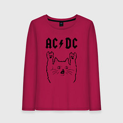 Женский лонгслив AC DC - rock cat