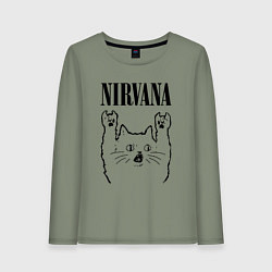 Женский лонгслив Nirvana - rock cat