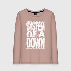 Лонгслив хлопковый женский System of a down - stencil, цвет: пыльно-розовый