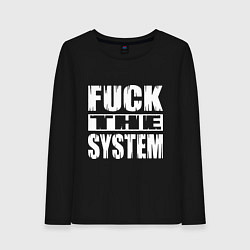 Лонгслив хлопковый женский SoD - f**k the system, цвет: черный