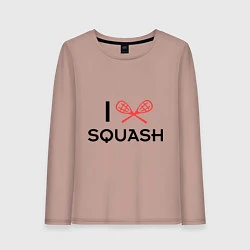 Лонгслив хлопковый женский I Love Squash, цвет: пыльно-розовый