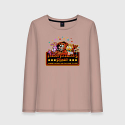 Лонгслив хлопковый женский Пиццерия Фредди, цвет: пыльно-розовый