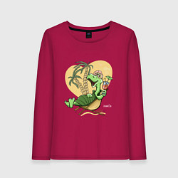 Женский лонгслив Черепаха на отдыхе, футболка хб