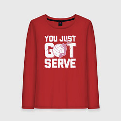 Лонгслив хлопковый женский Just got serve, цвет: красный