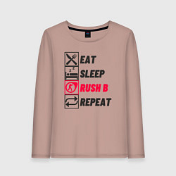 Женский лонгслив Eat sleep rush b repeat