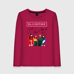 Лонгслив хлопковый женский Blackpink Lisa Jisoo Jennie Rose, цвет: маджента