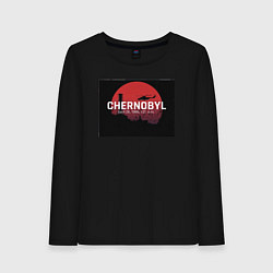 Лонгслив хлопковый женский Чернобыль Chernobyl disaster, цвет: черный