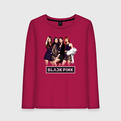 Лонгслив хлопковый женский Rose Blackpink kpop, цвет: маджента