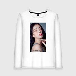 Лонгслив хлопковый женский Kim Jisoo, цвет: белый