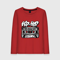 Лонгслив хлопковый женский Hip hop oldschool, цвет: красный