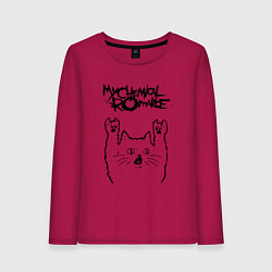 Лонгслив хлопковый женский My Chemical Romance - rock cat, цвет: маджента