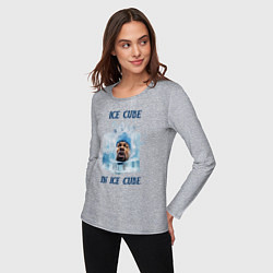 Лонгслив хлопковый женский Ice Cube in ice cube, цвет: меланж — фото 2
