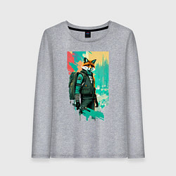 Женский лонгслив Лис-геолог - нейросеть