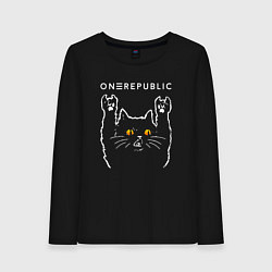 Лонгслив хлопковый женский OneRepublic rock cat, цвет: черный