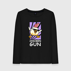 Лонгслив хлопковый женский Chicken Gun - Game, цвет: черный
