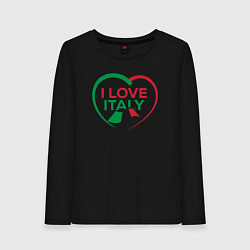Лонгслив хлопковый женский I love Italy, цвет: черный