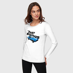Лонгслив хлопковый женский Chevrolet Camaro SS, цвет: белый — фото 2