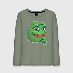 Женский лонгслив Лягушонок Пепе не доволен тобой