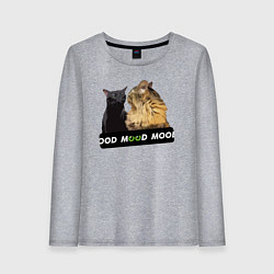 Женский лонгслив Черный и рыжий кот - Mood