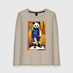 Женский лонгслив Funny panda - pop art