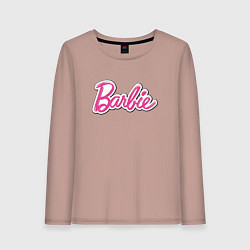 Лонгслив хлопковый женский Barbie title, цвет: пыльно-розовый
