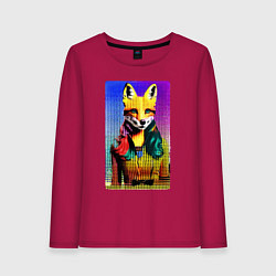 Женский лонгслив Fox girl - fashionista - pop art