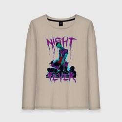 Лонгслив хлопковый женский Ночная лихорадка, цвет: миндальный