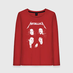 Лонгслив хлопковый женский Metallica band, цвет: красный