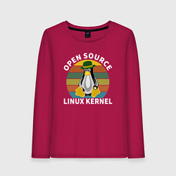 Женский лонгслив Пингвин ядро линукс