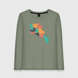 Лонгслив хлопковый женский Области Армении, цвет: авокадо