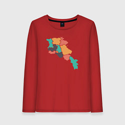 Лонгслив хлопковый женский Области Армении, цвет: красный