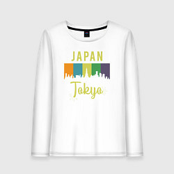 Лонгслив хлопковый женский Токио Япония, цвет: белый
