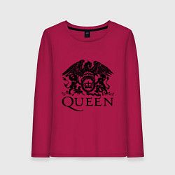Лонгслив хлопковый женский Queen - logo, цвет: маджента
