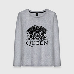 Лонгслив хлопковый женский Queen - logo, цвет: меланж