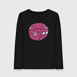 Женский лонгслив Когда сомневаешься иди на тренировку