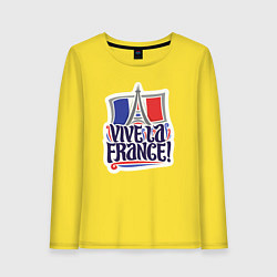 Лонгслив хлопковый женский Vive la France, цвет: желтый