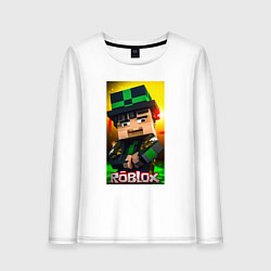 Женский лонгслив Roblox green man