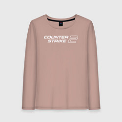 Лонгслив хлопковый женский Counter Strike 2 лого, цвет: пыльно-розовый