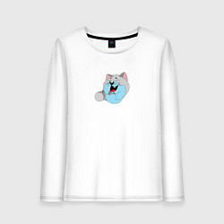Женский лонгслив Толстый серый кот