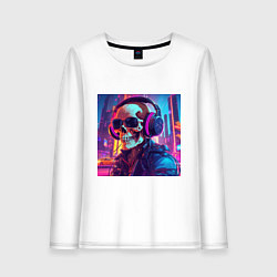 Женский лонгслив Скелет в темных очках