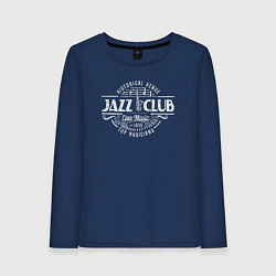 Лонгслив хлопковый женский Jazz club, цвет: тёмно-синий